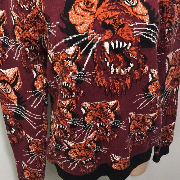 Jake Austin Tiger Print Sweater Orange Black Zoo - Picture 3 of 5